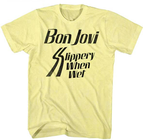 Bon Jovi-Slippery Logo-Yellow Heather t-shirt