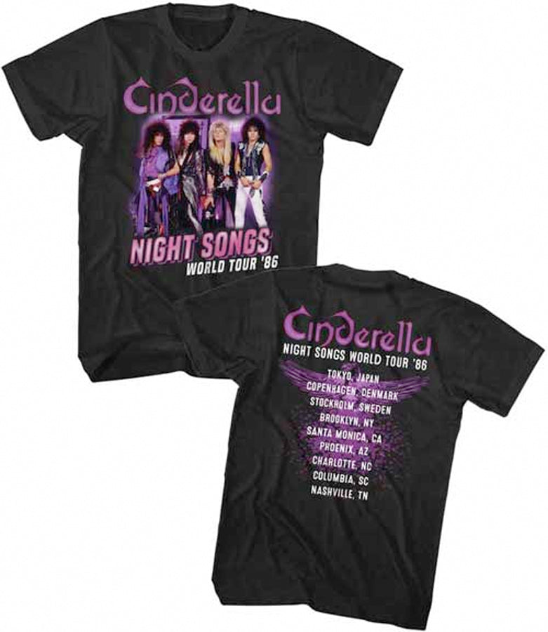 Cinderella - Night Songs 1986 Tour- Black t-shirt