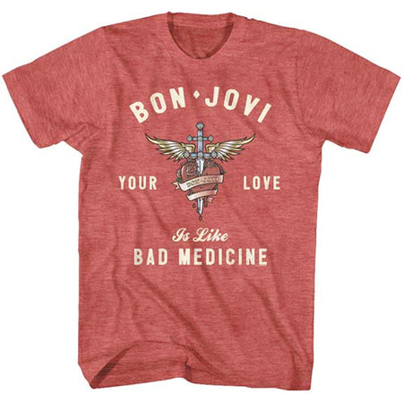 Bon Jovi - Heart and Dagger - Red Heather t-shirt