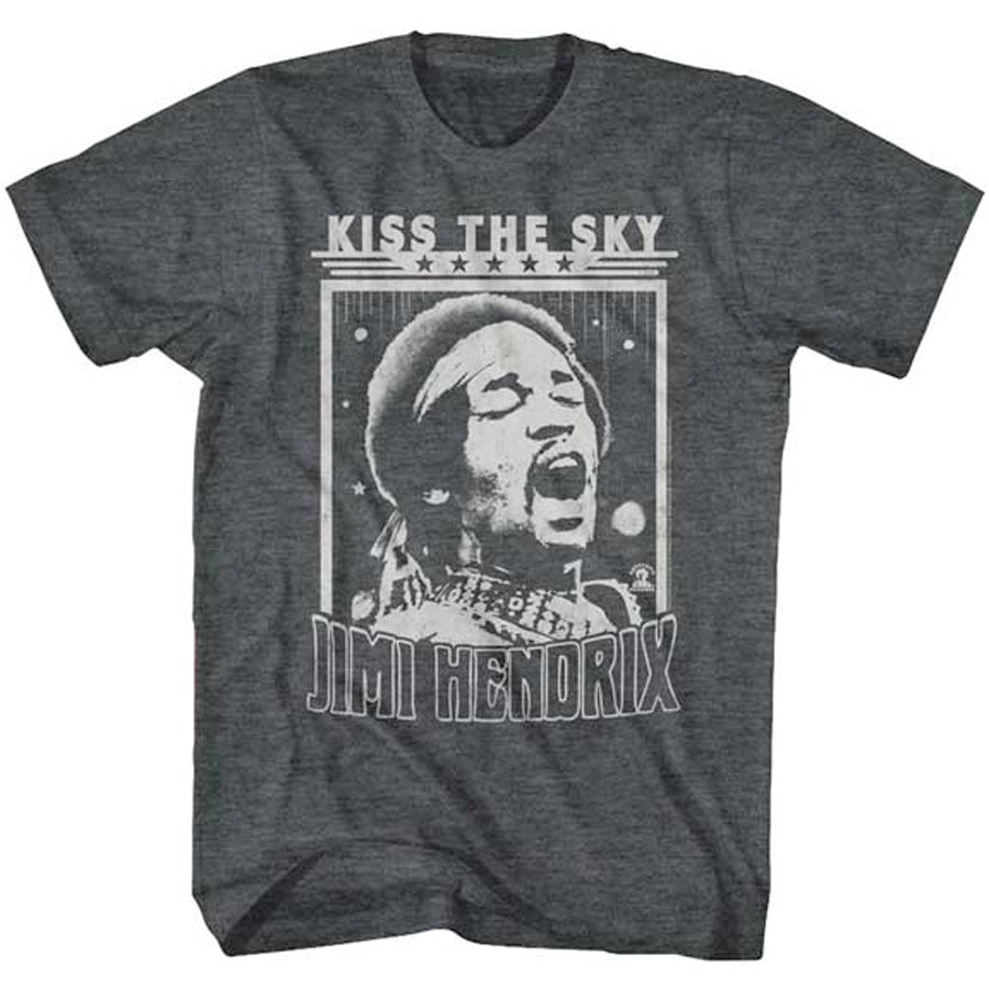 Jimi Hendrix - Kiss The Sky - Black Heather   t-shirt
