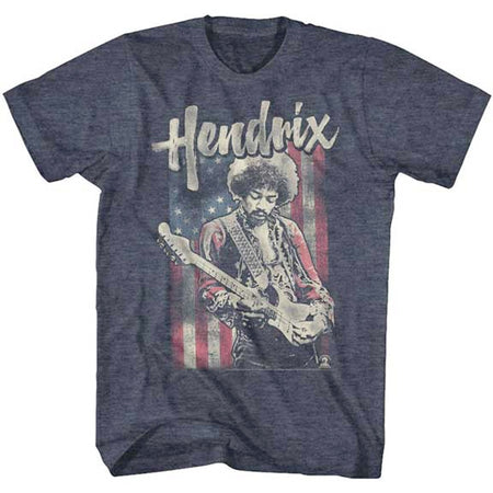 Jimi Hendrix - Flag Hendrix - Navy Heather   t-shirt