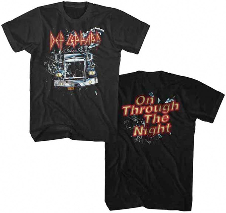 Def Leppard - Through The Night-2 sided - Black t-shirt