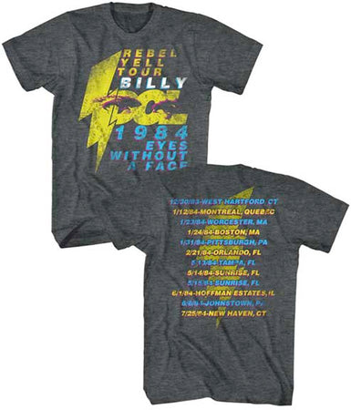 Billy Idol - Eyeballs Tour with Tour Dates Backprint - Black Heather t-shirt