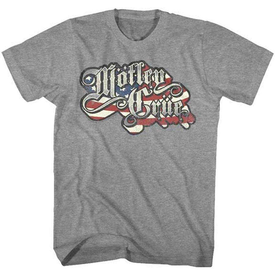 Motley Crue - Crue Flag - Graphite Heather t-shirt