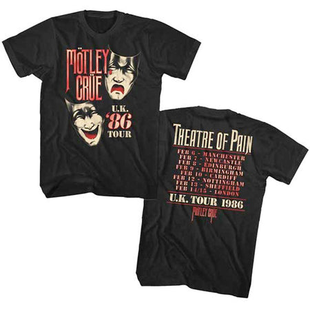 Motley Crue - UK Tour 1986 with backprint  - Black t-shirt