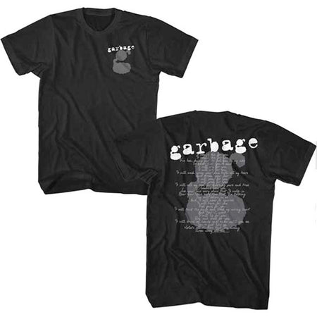Garbage - #1 Crush Lyrics - Black  t-shirt