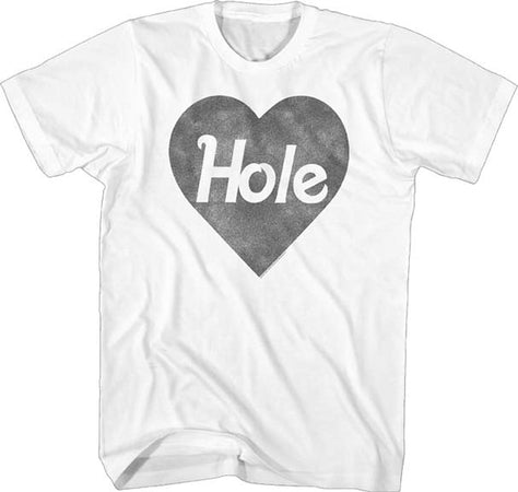 Hole - Black Heart - White t-shirt