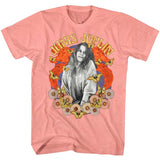Janis Joplin - Collage - Coral Silk Heather t-shirt