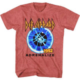 Def Leppard  -Adrenalize 1992 - Red  Heather t-shirt