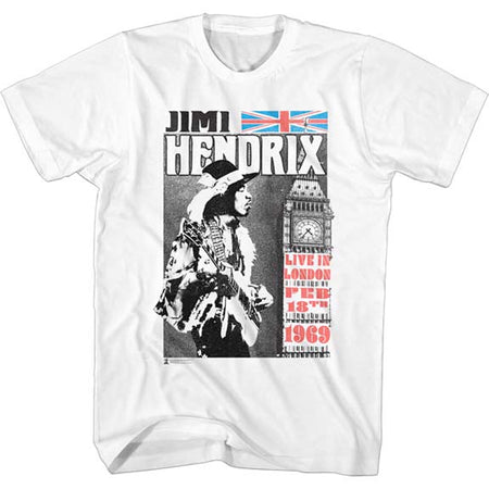 Jimi Hendrix - Live In London - White  t-shirt