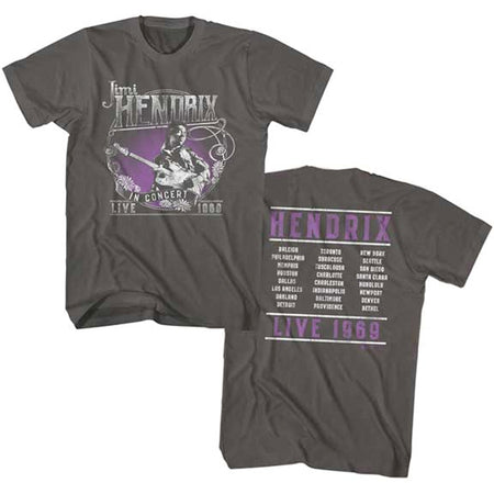 Jimi Hendrix - Live  1969 - Smoke  t-shirt