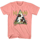 Def Leppard  -Hysteria Triangle - Coral  Silk  Heather t-shirt