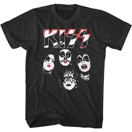 Kiss - Logo Faces - Black t-shirt