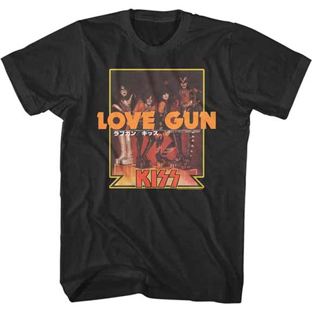 Kiss - Love Gun Japanese Text - Black t-shirt