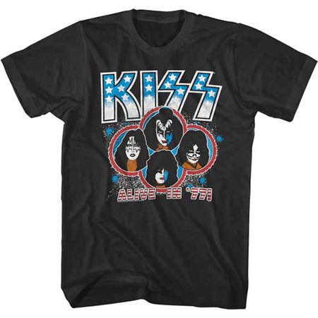 Kiss - Alive In 77 - Black t-shirt