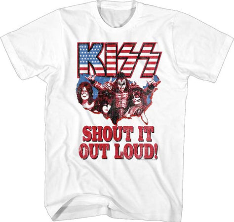 Kiss - Shout - White t-shirt