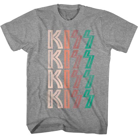 Kiss - Washed Out Logo - Graphite Heather t-shirt