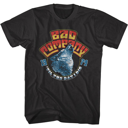 Bad Company - Wolf's Head 74 - Black  t-shirt