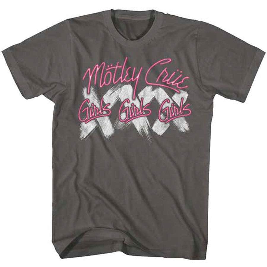 Motley Crue - Girls Girls Girls World Tour Logo - Smoke  t-shirt