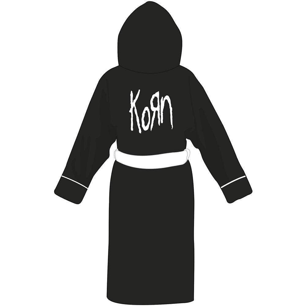 Korn - Logo -  Hooded Fleece Bathrobe