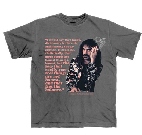 Frank Zappa - Honest - Charcoal t-shirt
