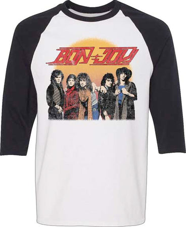 Bon Jovi - Group Shot - Raglan Baseball Jersey t-shirt
