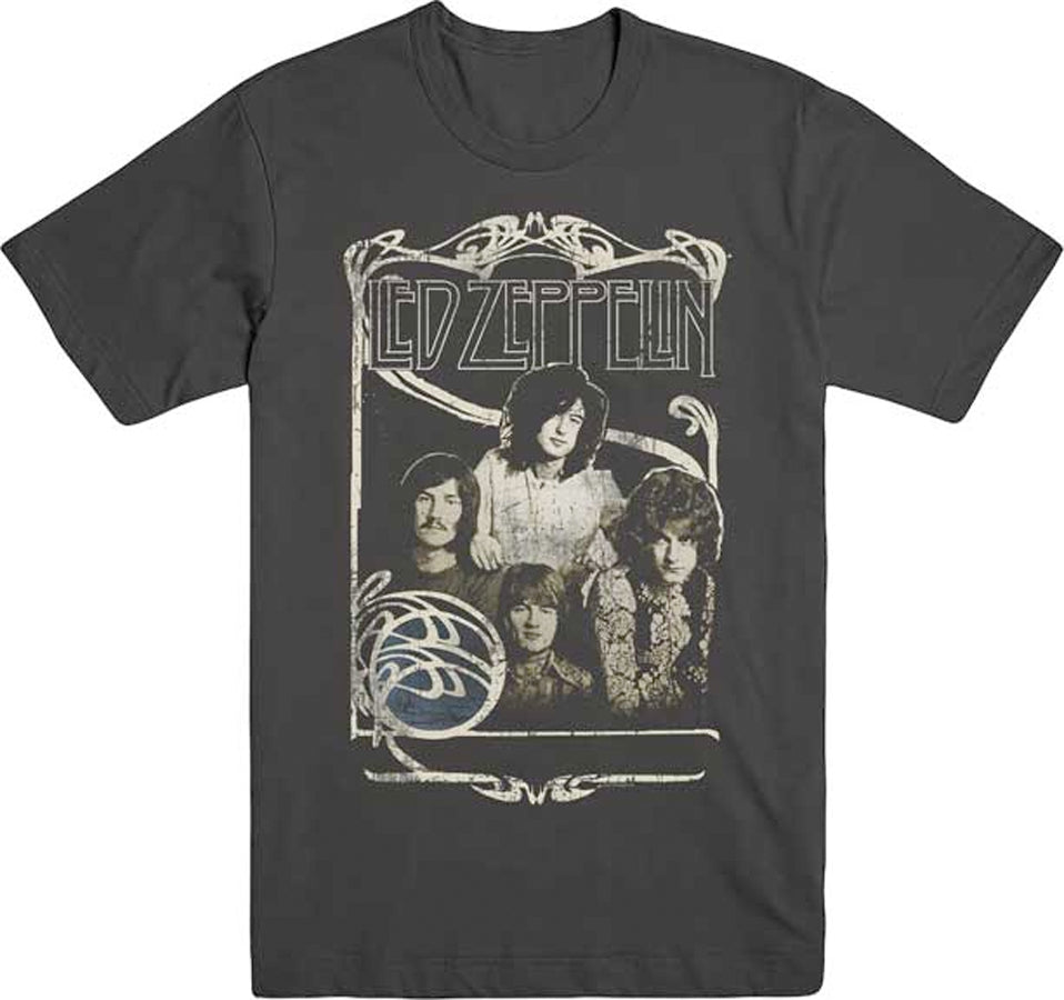 Led Zeppelin -  1969 Band Promo Photo - Black T-shirt
