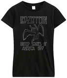 Led Zeppelin -  USA 1977 - Girl's Junior  Black T-shirt