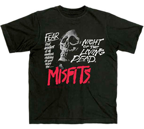 Misfits-Fear-Night Of The Living Dead-Black t-shirt