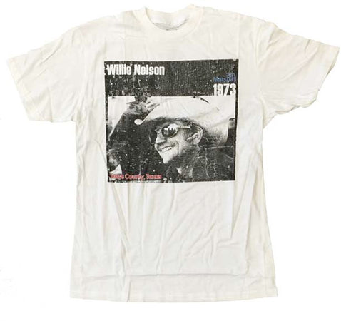 Willie Nelson-Cowboy 1973-Jim Marshall Photography Design-White Lightweight T-shirt