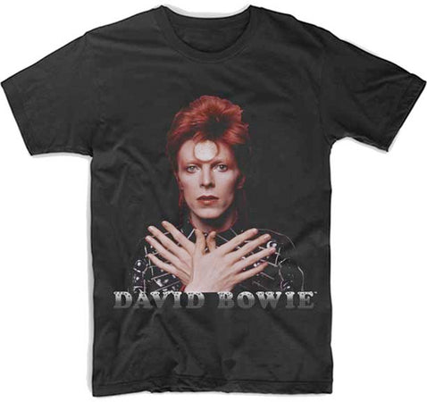 David Bowie Ziggy 73 Crossed Hands-Black Lightweight t-shirt