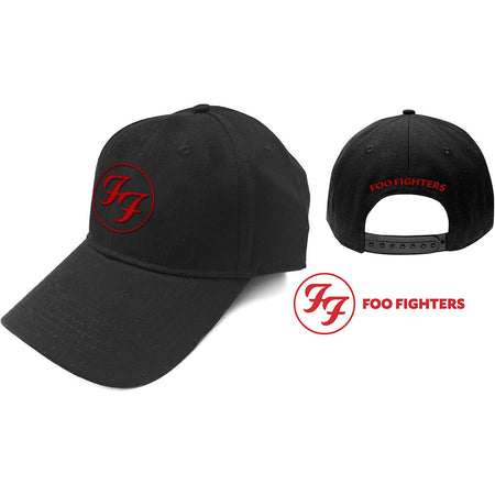 Foo Fighters - Red Circle Logo - Black OSFA Baseball Cap
