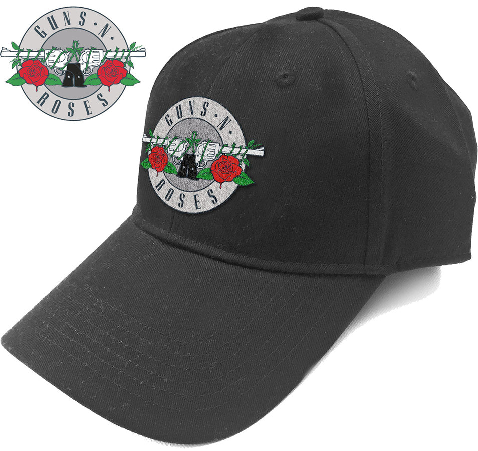 Guns N Roses - Silver Circle Logo - Black OSFA Baseball Cap