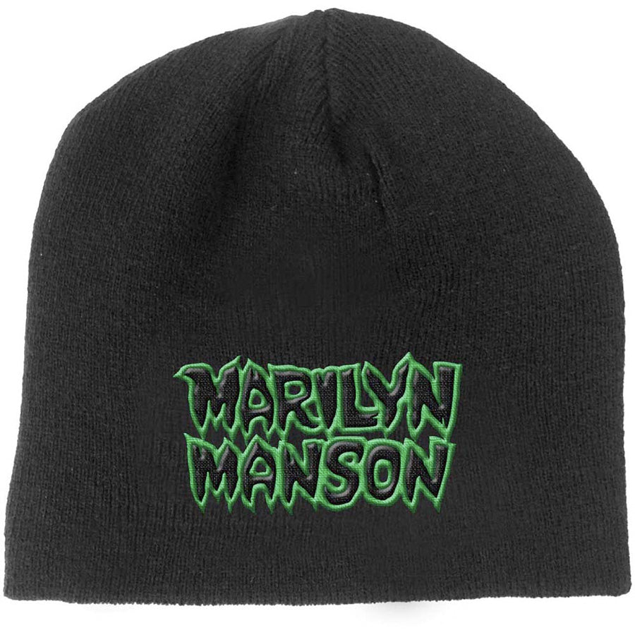 Marilyn Manson - Green Logo - Black Ski Cap Beanie