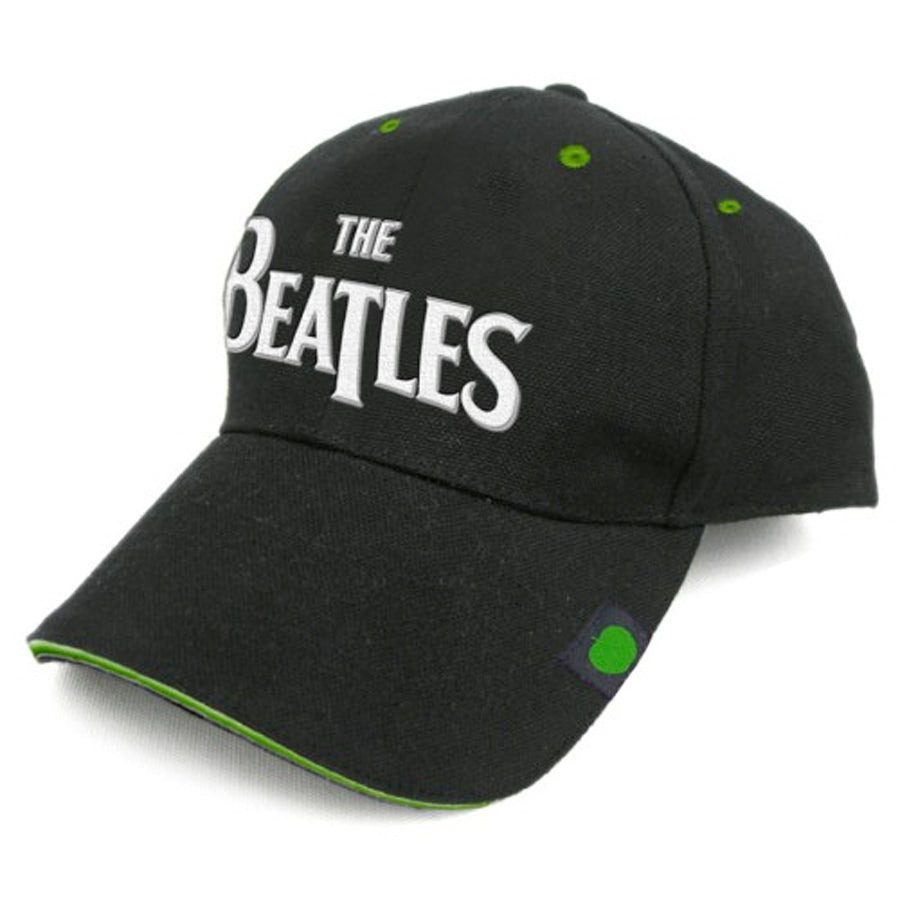 The Beatles - Logo with Green Apple Highlights - Black Baseball Cap