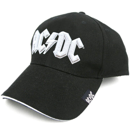 AC/DC - White Logo - Black OSFA Baseball Cap