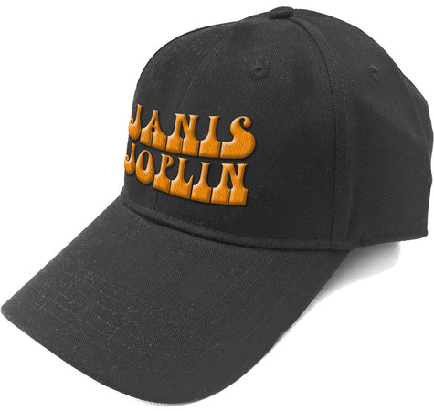 Janis Joplin - Orange Logo - Black OSFA Baseball Cap