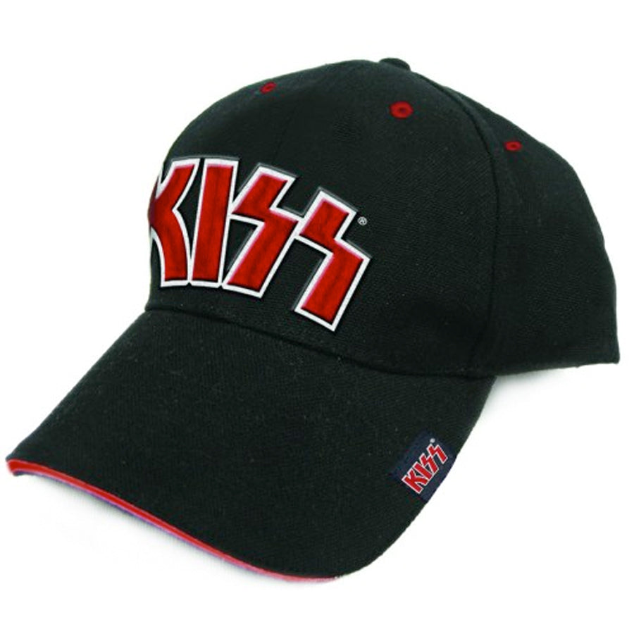 Kiss - Red Logo - Black OSFA Baseball Cap