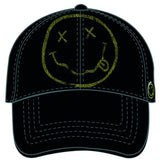 Nirvana - Kurt Cobain - Big Smiley Logo - Black OSFA Baseball Cap