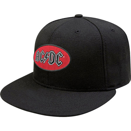 AC/DC - Oval Logo - Snapback Black Baseball Cap