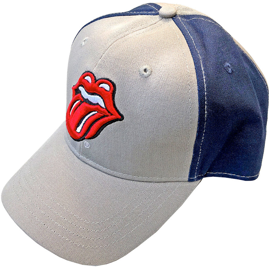 The Rolling Stones - Classic Tongue Logo - 2 Tone-Grey and Navy Baseball Cap