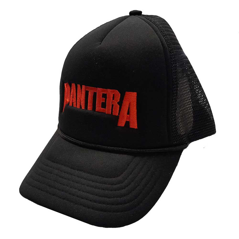 Pantera - Red Logo - Black OSFA Mesh Back Baseball Cap