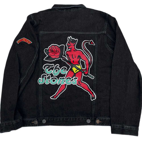 Rolling Stones Sympathy Logo Denim Jacket burning airlines