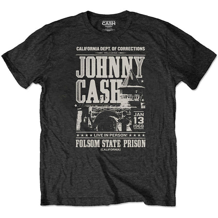 Johnny Cash - Eco-Tee-Prison Poster - Black T-shirt