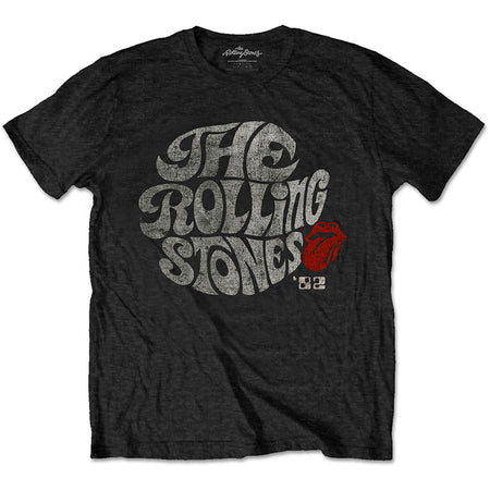 The Rolling Stones - Eco-Tee-Swirl Logo 82- Black T-shirt