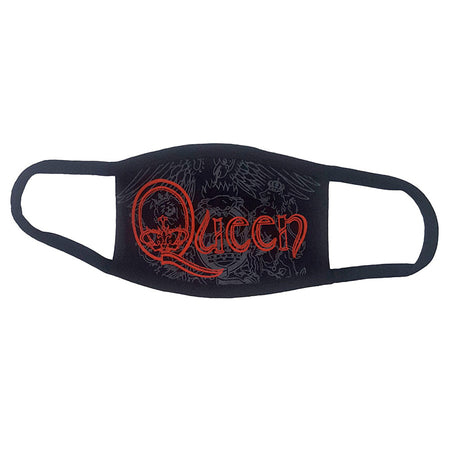 Queen - Red Retro Logo - Face Mask