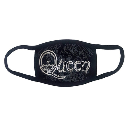 Queen - White Retro Logo - Face Mask