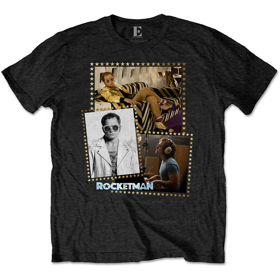Elton John - Rocketman Montage- Black t-shirt