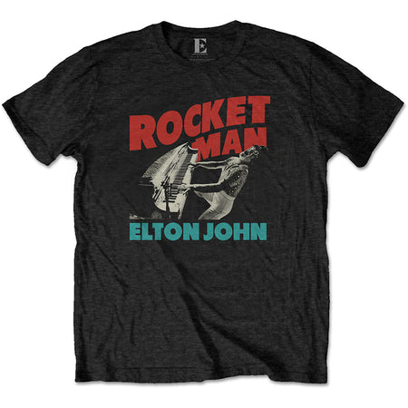 Elton John - Rocketman Piano - Black t-shirt