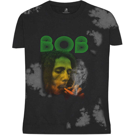 Bob Marley - Smoke Gradient - Dip Dye Grey T-shirt